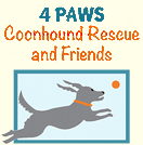 Image of Four Paws Coonhound Rescue & Friend logo.