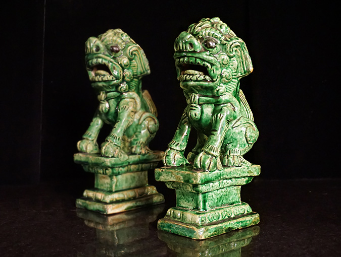 Buy or sell Asian artifacts or Sculpture. See this pair of 10' green temple guards at our La Jolla store
