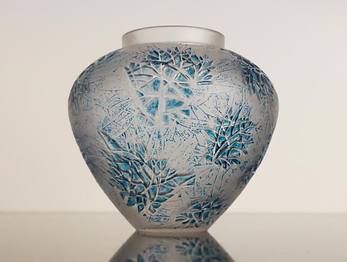 Buy or sell fine home furnishings and vases. See this Lalique vase esterel turquoise leaves at our La Jolla store