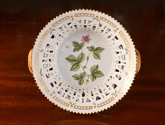 Royal Copenhagen Flora Danica Lattice Fruit Basket Overhead