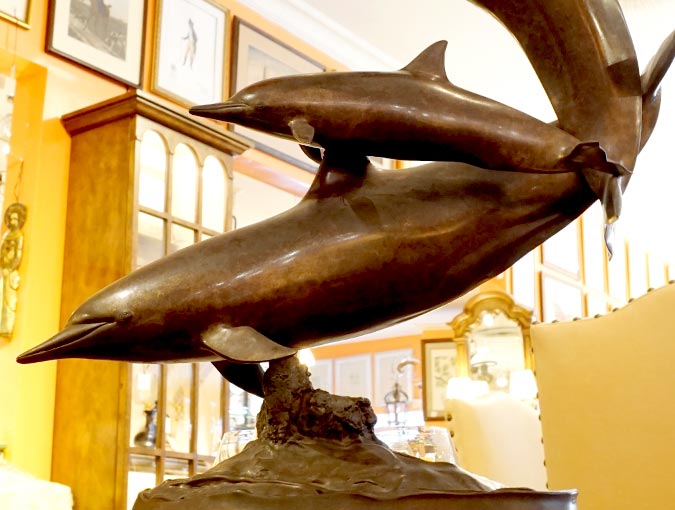 Image of Randy Puckett sculpture "The Dolphin Trio"