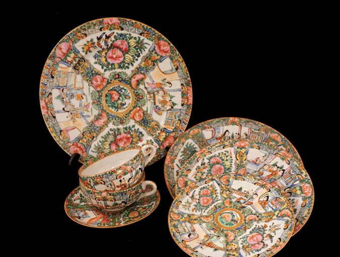 Image Of Famille Rose China Set.