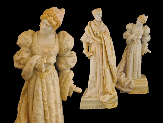 Image Of Doulton Burslem Vellum Figure Of Of Ellen Terry As Queen Catherine Modeled By Charles Noke, C1893, 12 1/2”H.