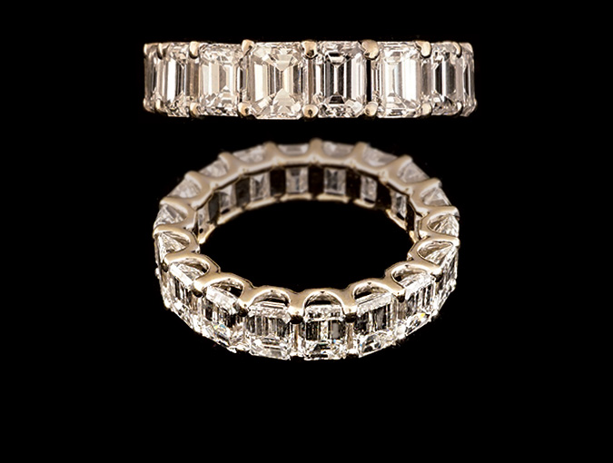 Image Of Gold And Diamond Eternity Band: 18K White Gold With Approximately 9 Carats Of Diamonds.