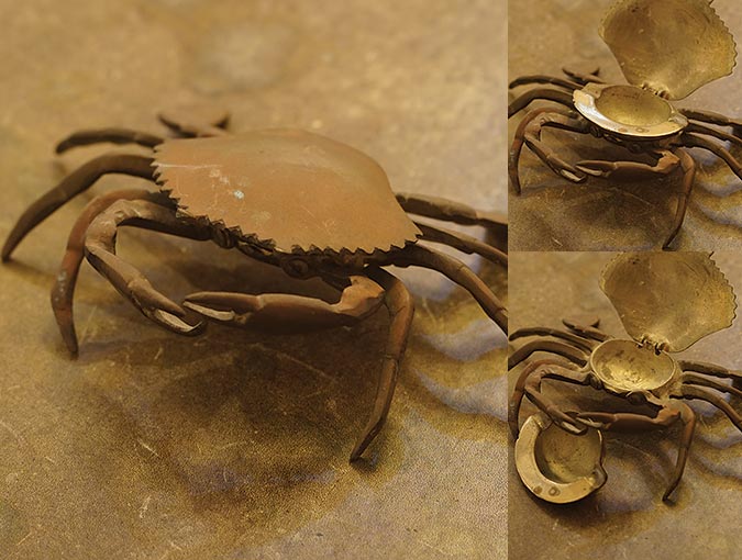 Image Of Brass Crab Box/ashtray.