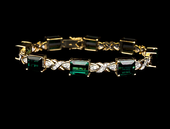 18k Tourmaline Diamond Bracelet