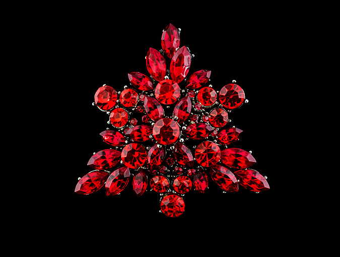 Vintage Red Crystals Pin