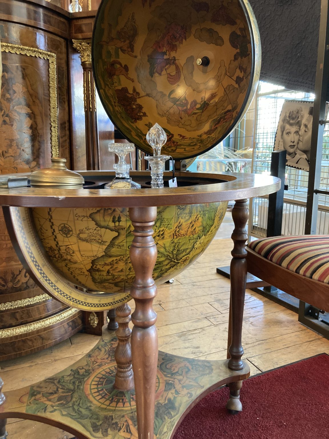 Vintage Italian Globe Bar Cart - Ark Antiques, La Jolla, CA