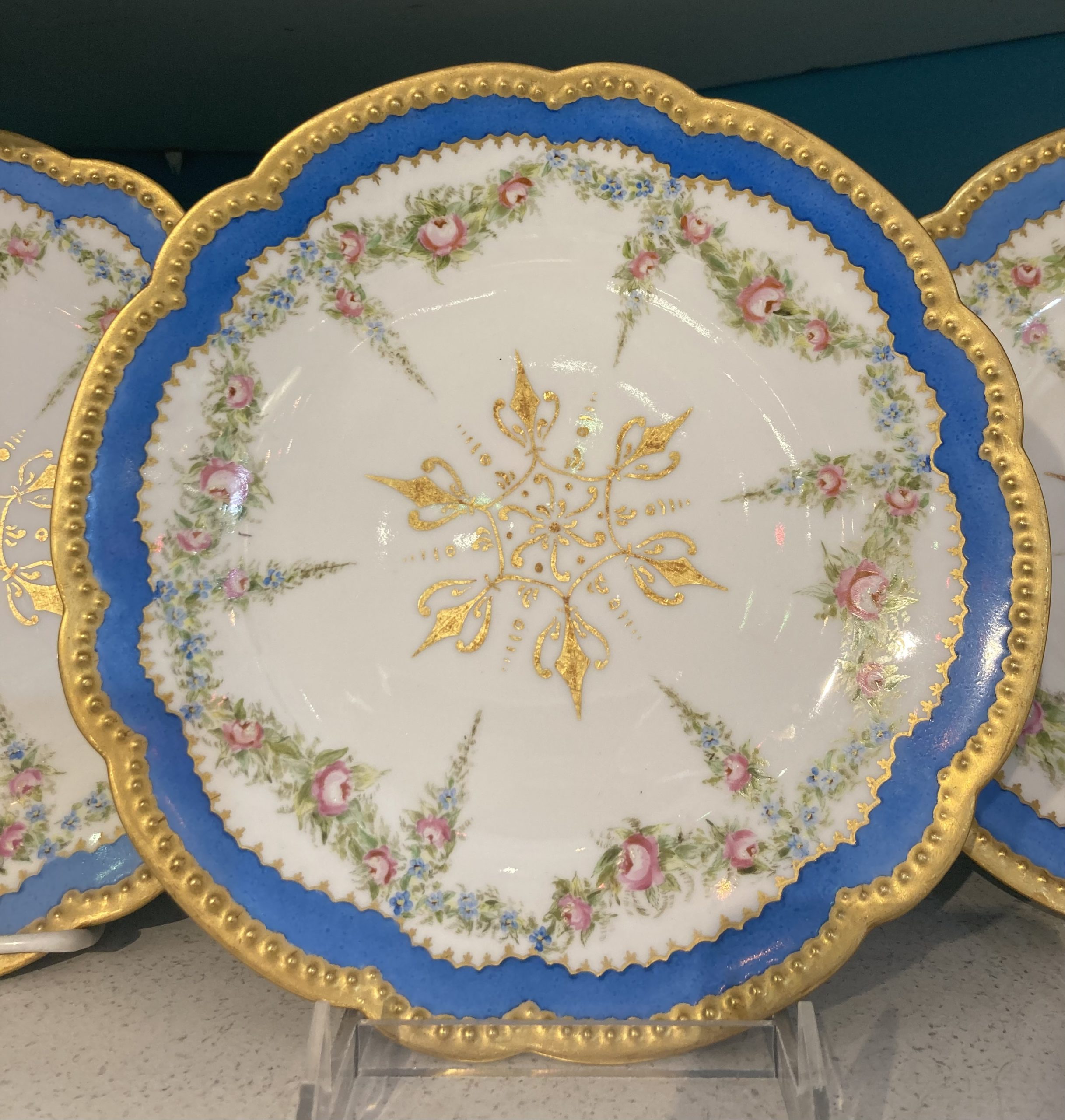 Hand-painted Antique French Dessert Plates