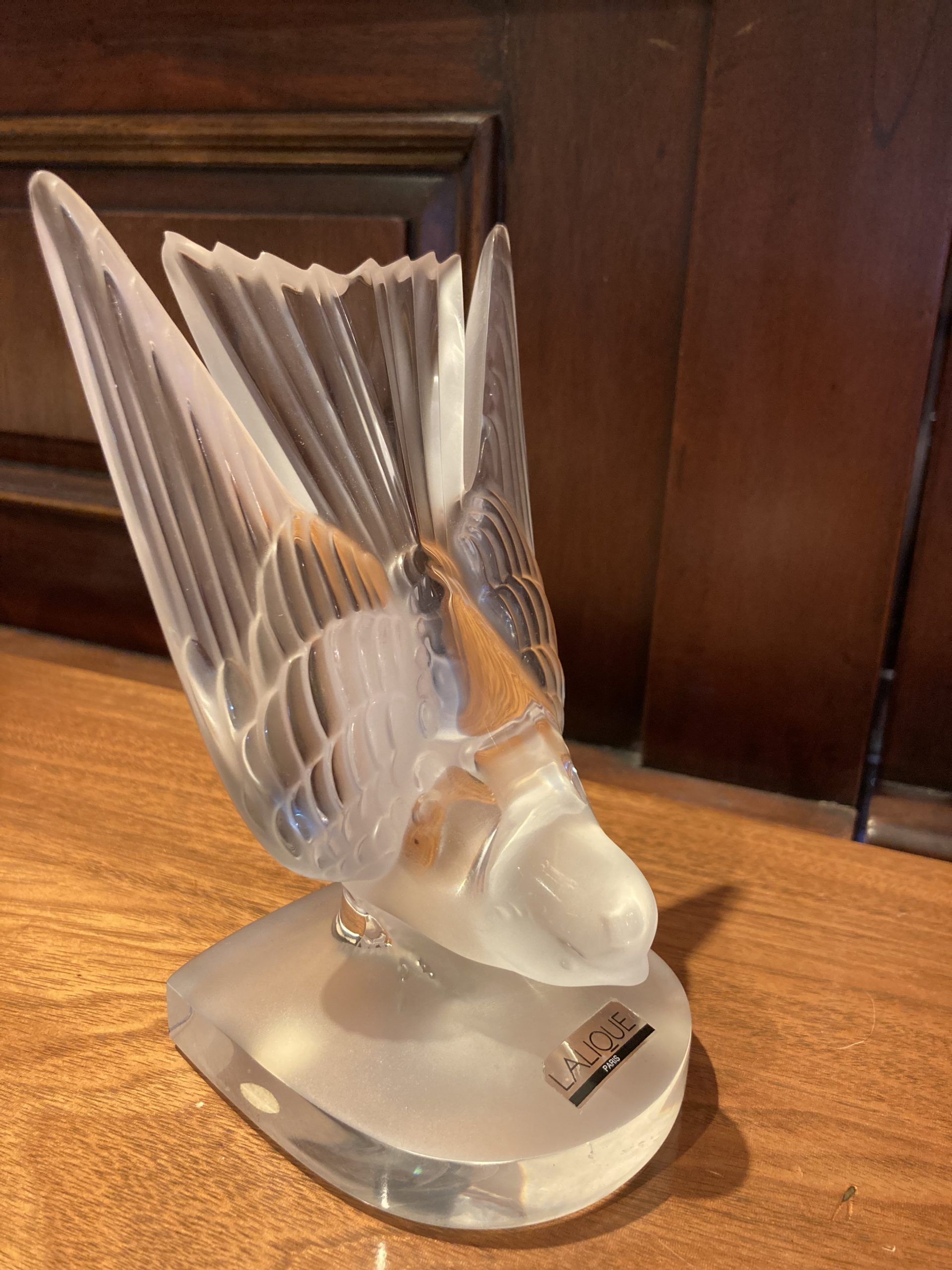 Lalique Crystal Dove Bookend