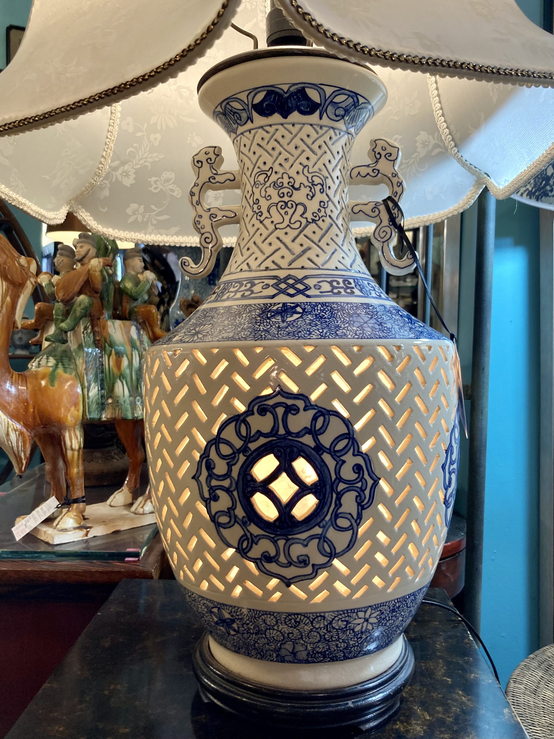 Blue and White Chinese Porcelain Lamp
