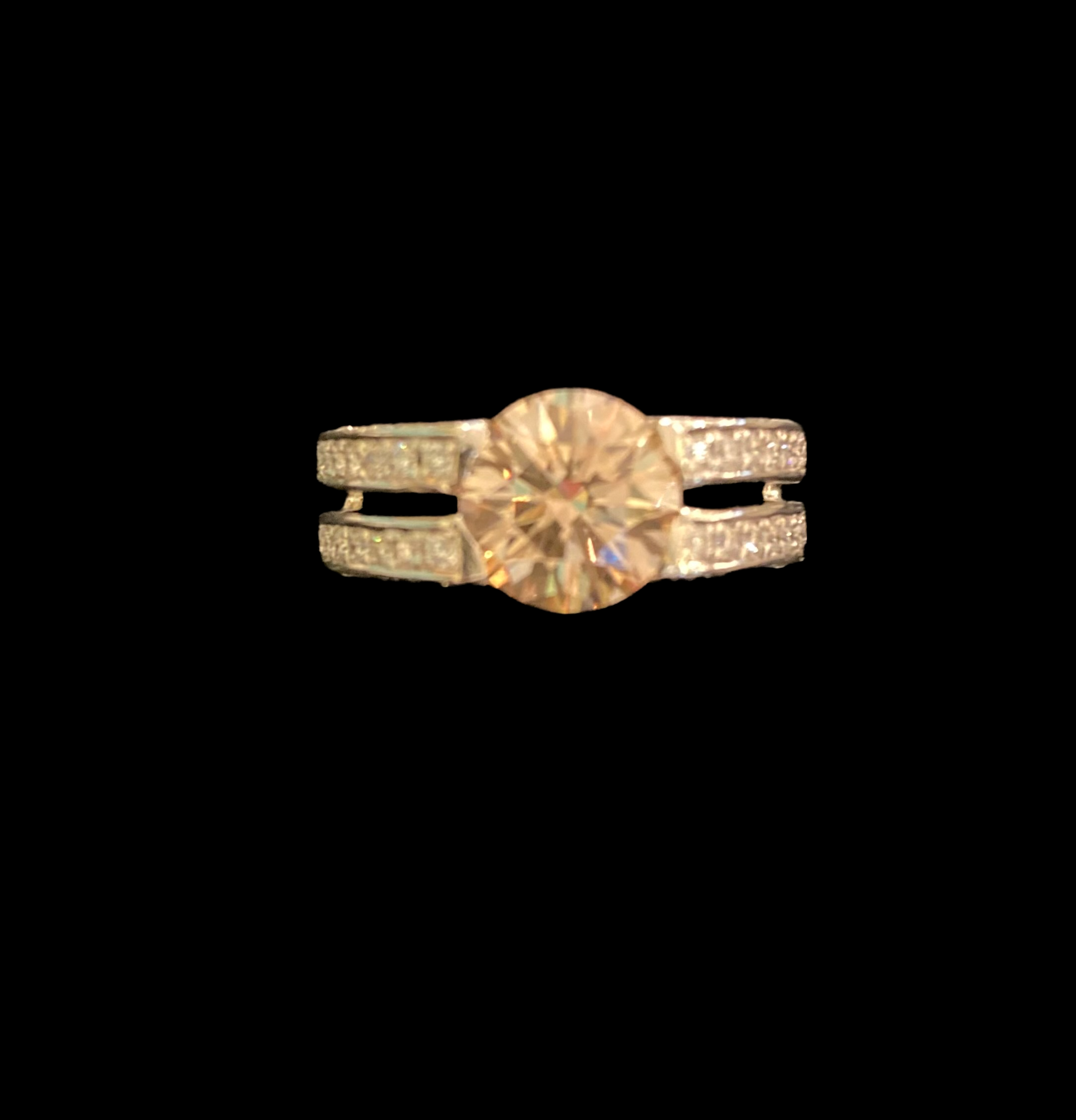 Brown Diamond Platinum Ring