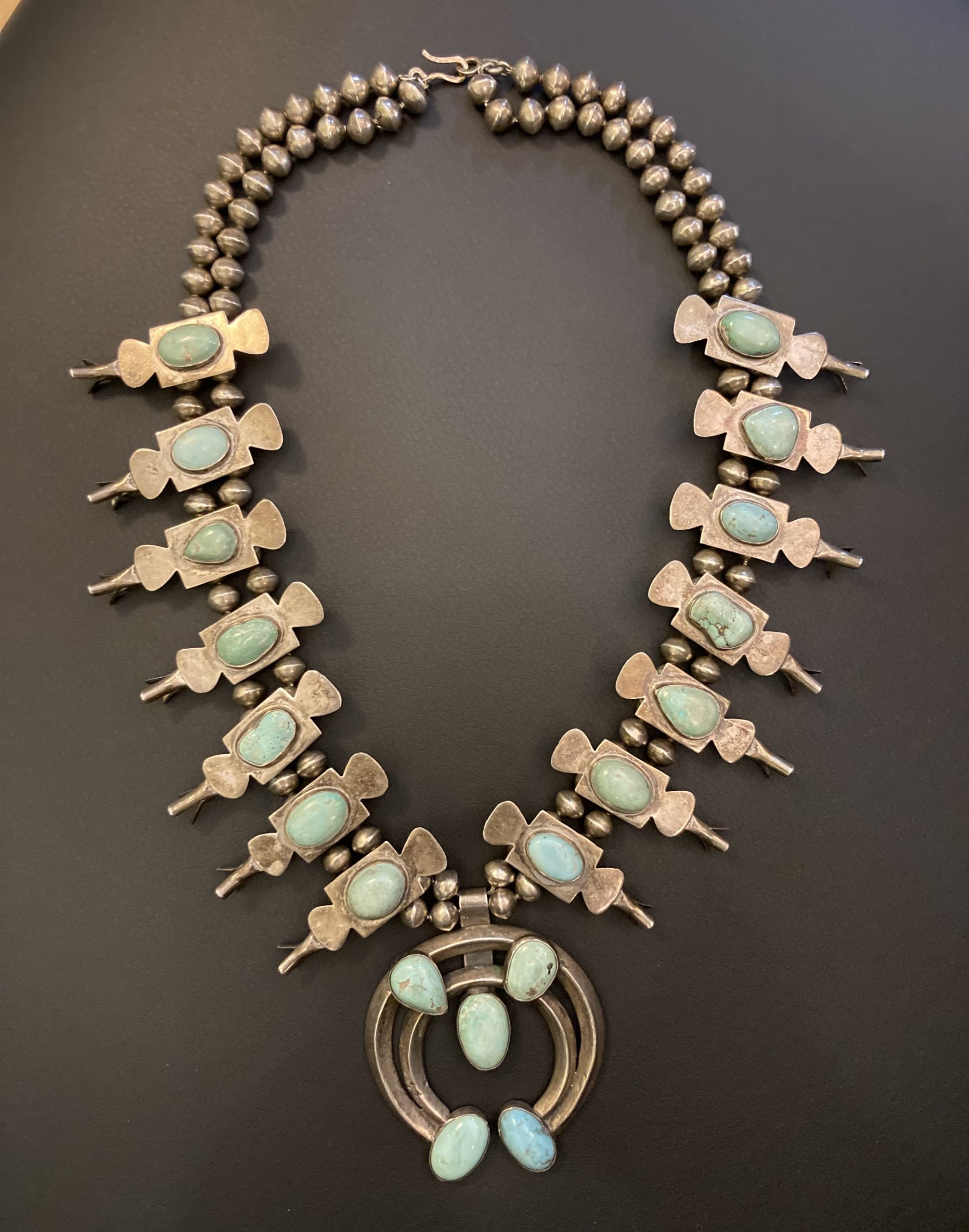 Vintage Navajo Squash Blossom Necklace
