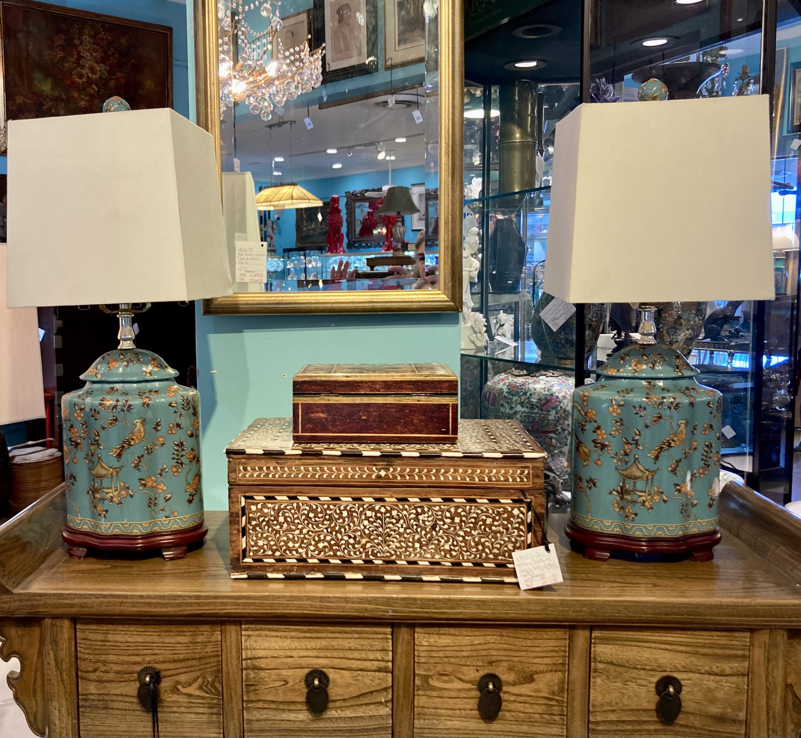 Chinoiserie Ginger Jar Blue Lamps