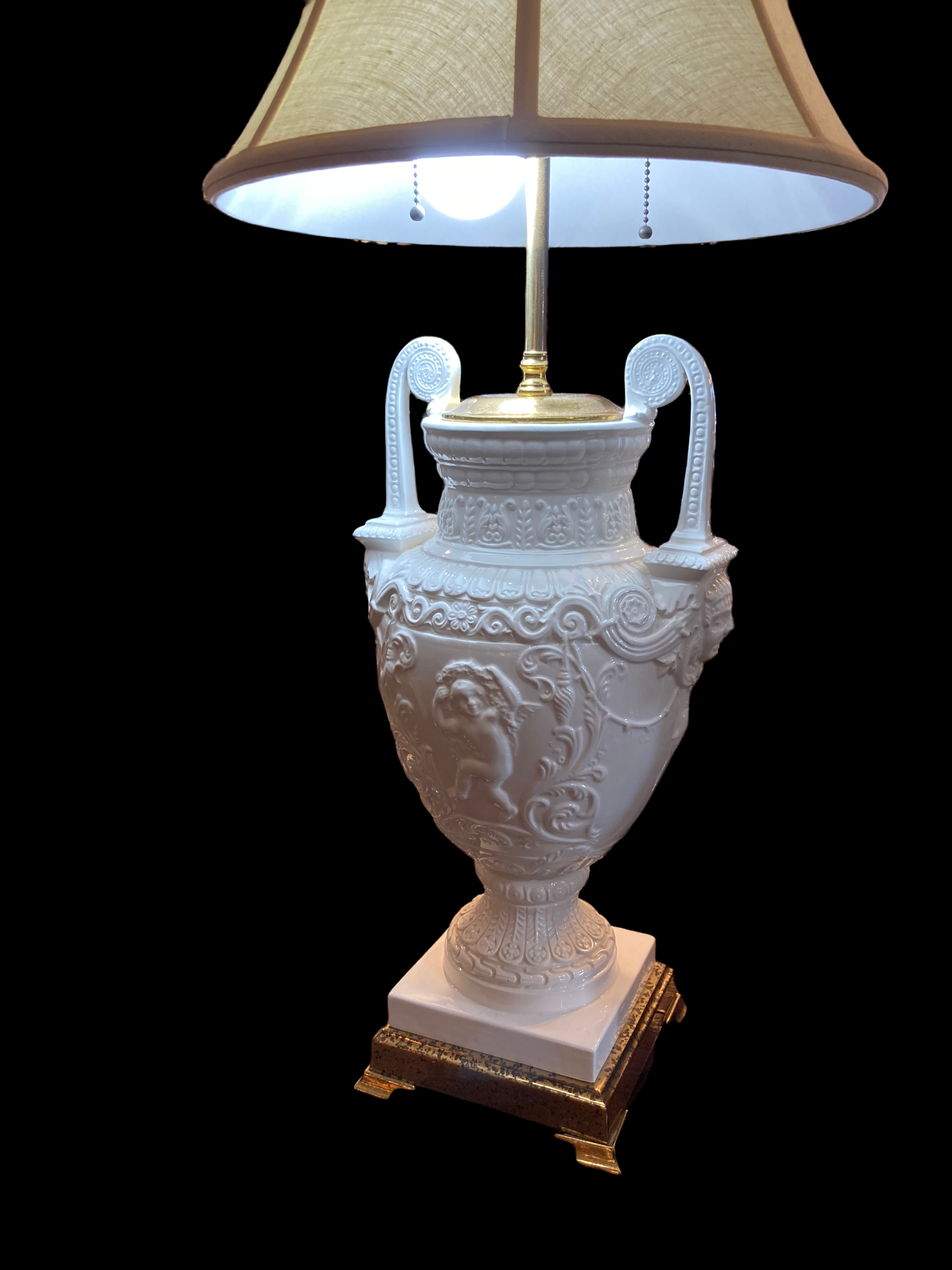 Frederick Cooper Pair White Porcelain Lamps