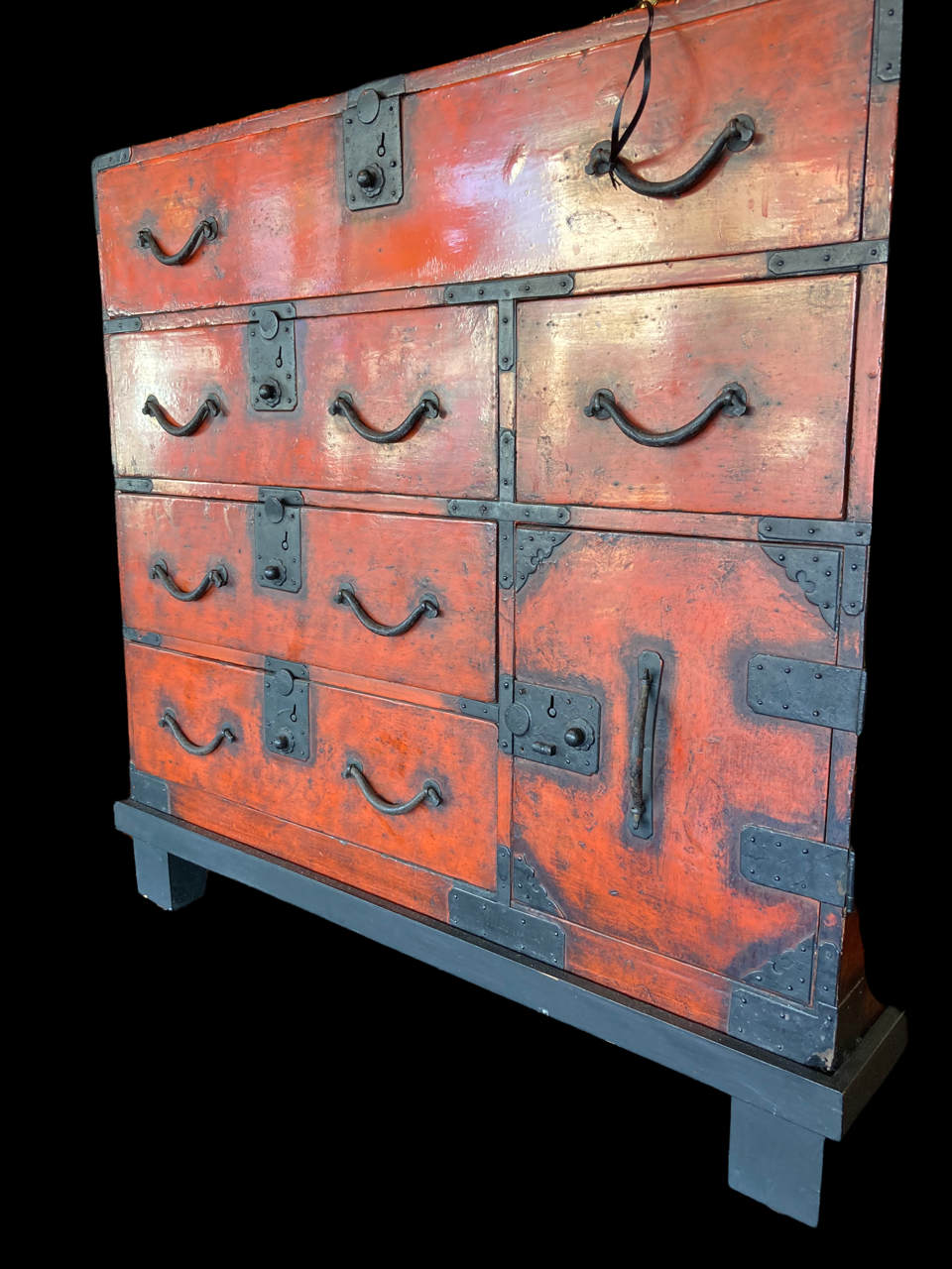 Japanese Antique Red Lacquer Chest