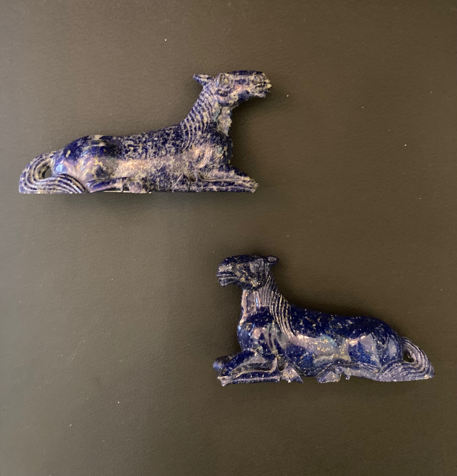 Chinese Carved Lapis Horse Figurines