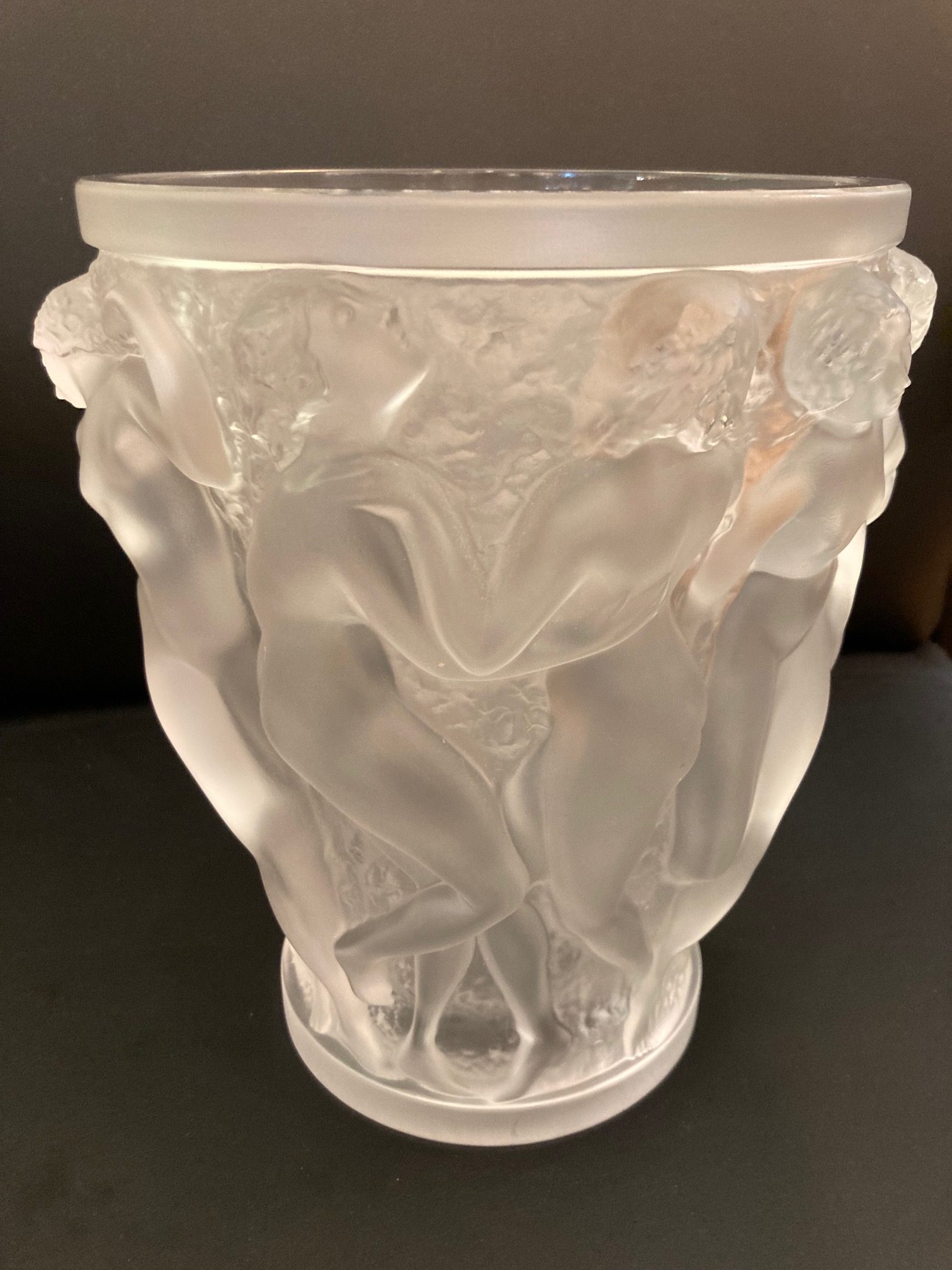 Lalique Crystal Bacchantes Vase Small