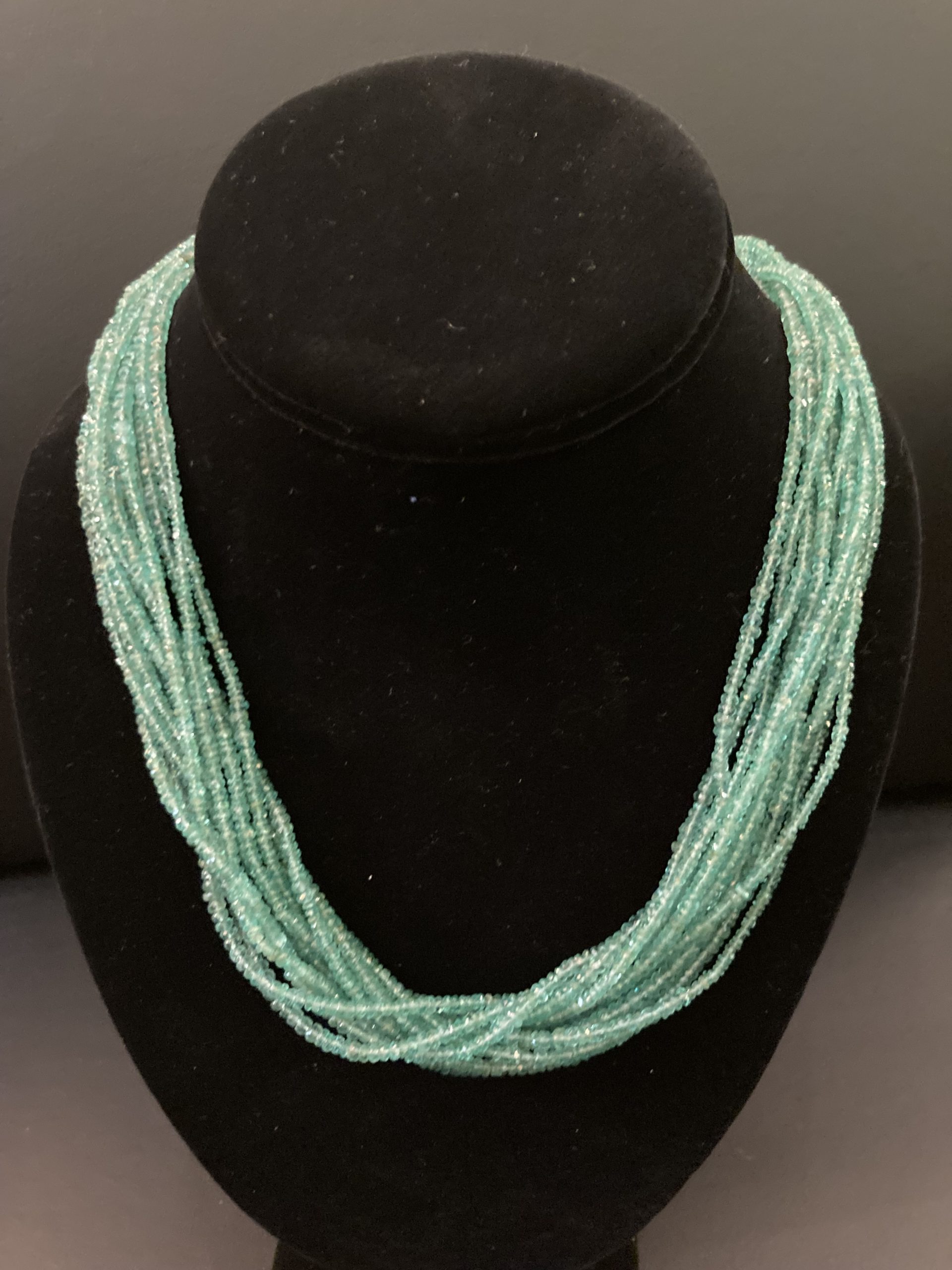 Faceted Emerald Bead Multi Strand Necklace