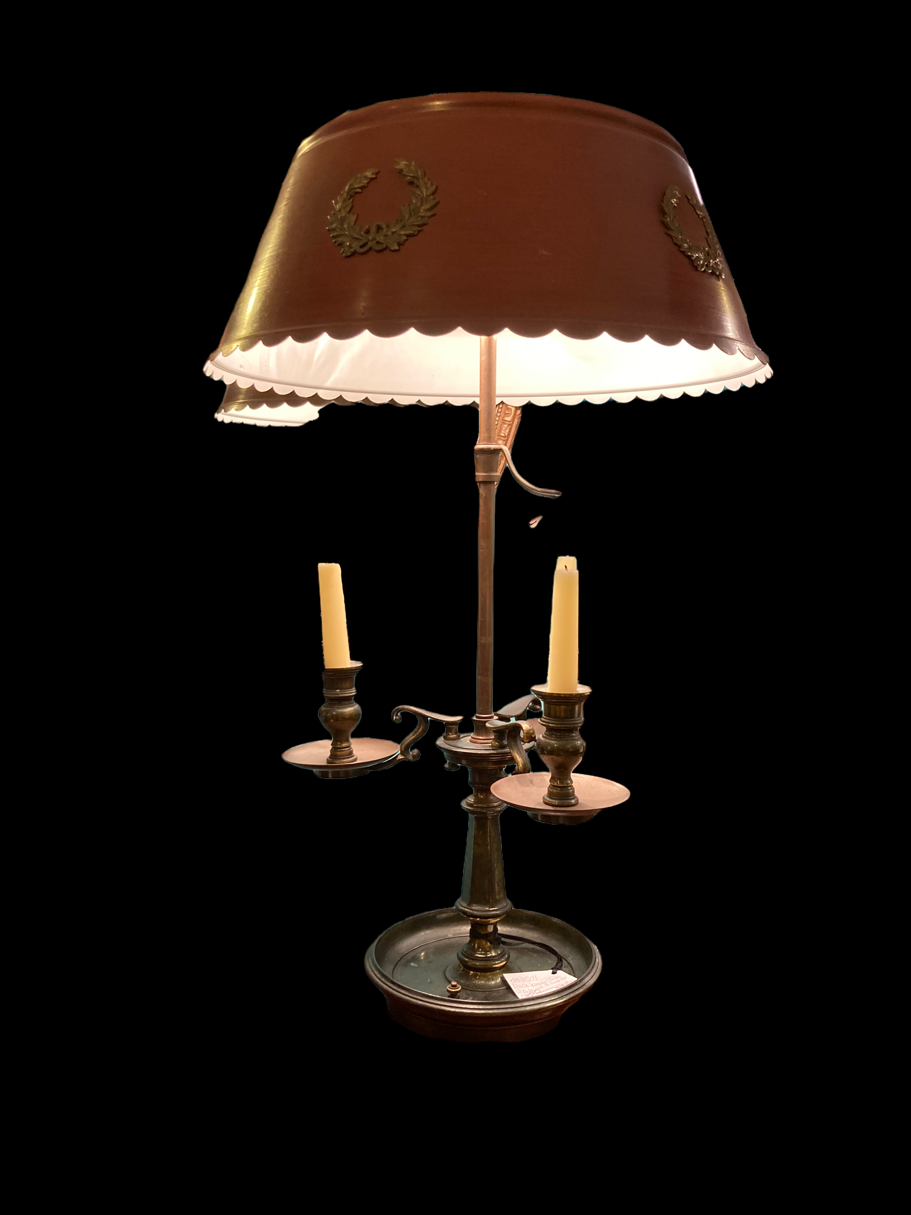 Vintage Bouillotte Tole Shade Lamp