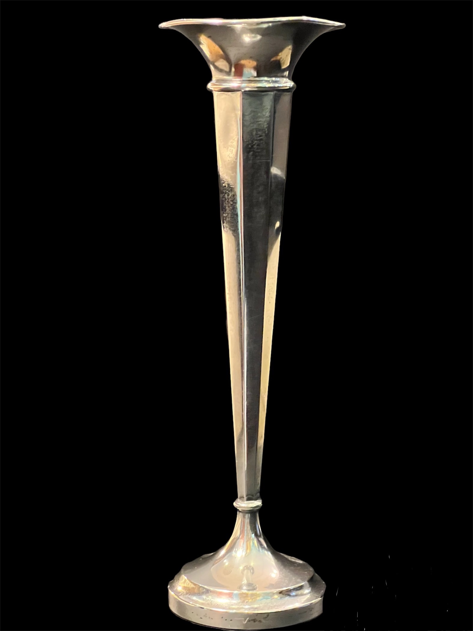 Sterling Silver Trumpet Vase 12″