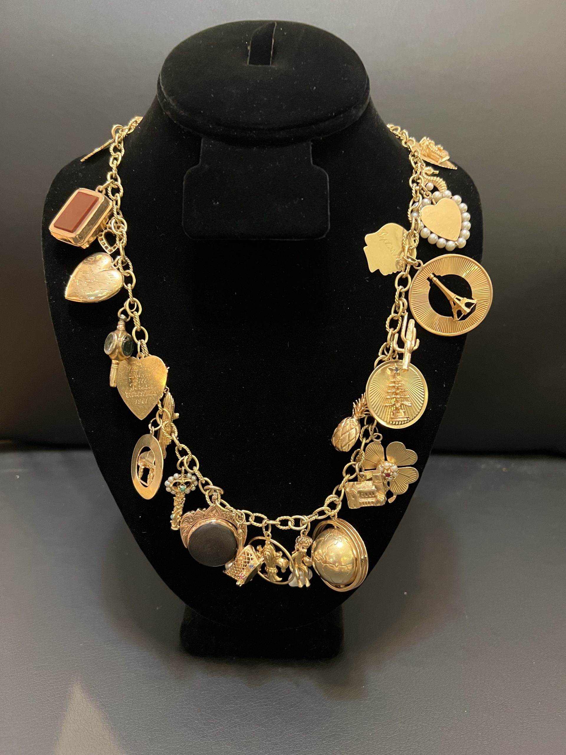 Gold Vintage 30 Inch Charm Necklace