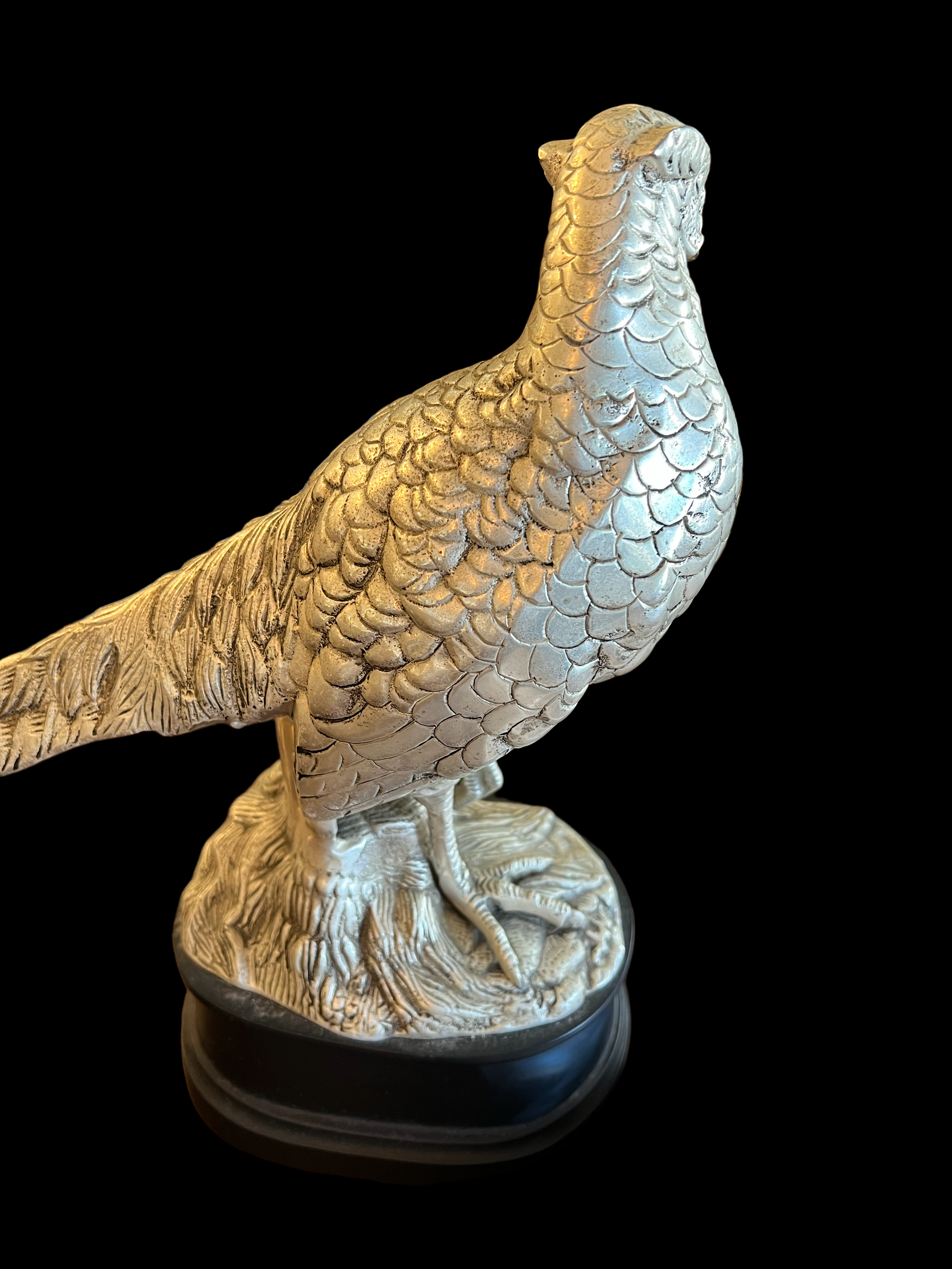 Silverplate Over Bronze Pair Pheasants