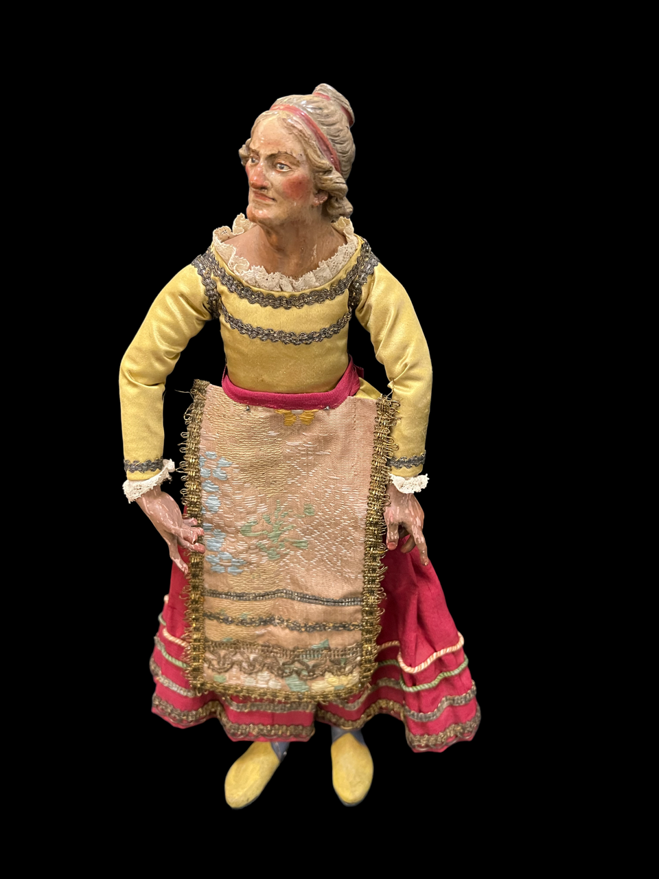 Neopolitan Baroque Creche Female Red Skirt Figure