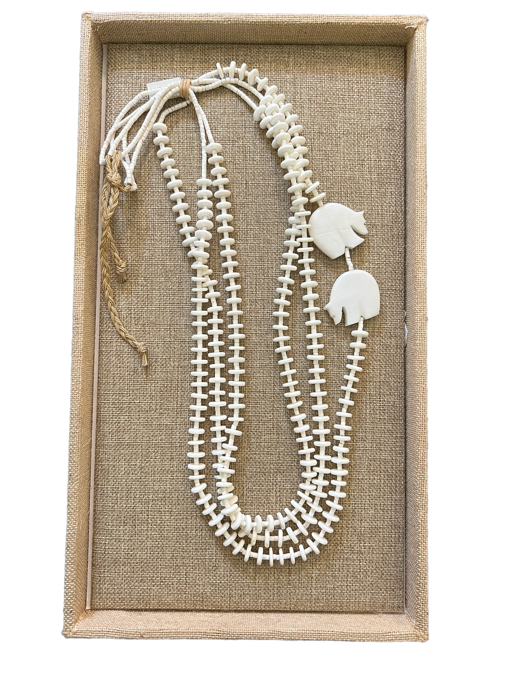 White Turquoise Native Heishi Necklace Set