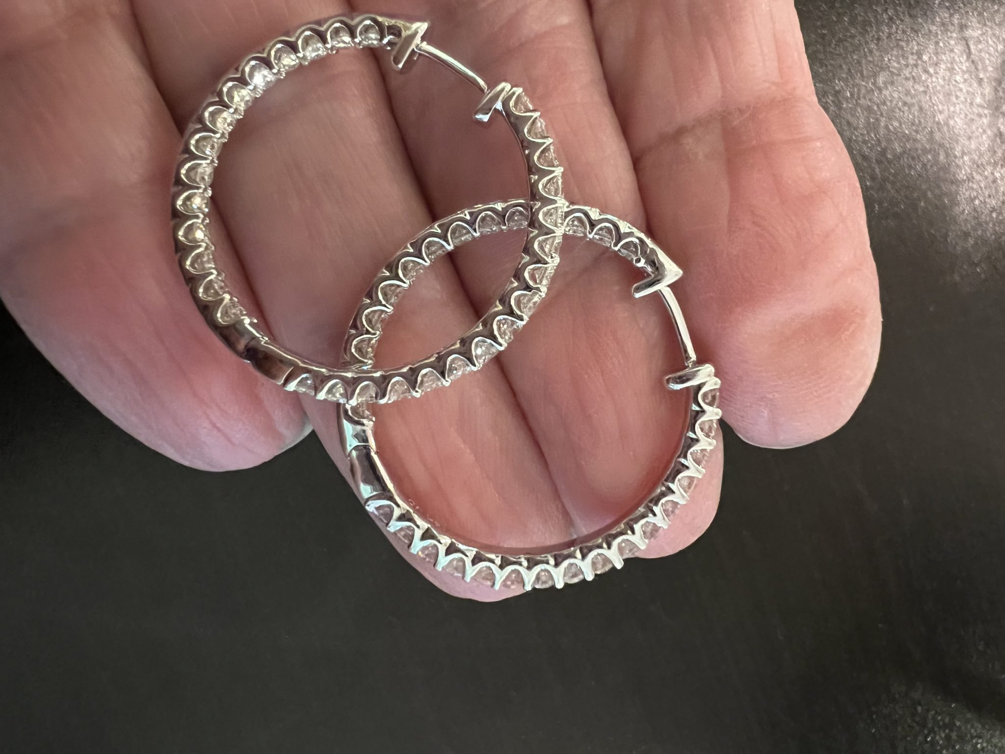 Inside Out Diamond Hoop Earrings Ark Antiques, La Jolla, CA