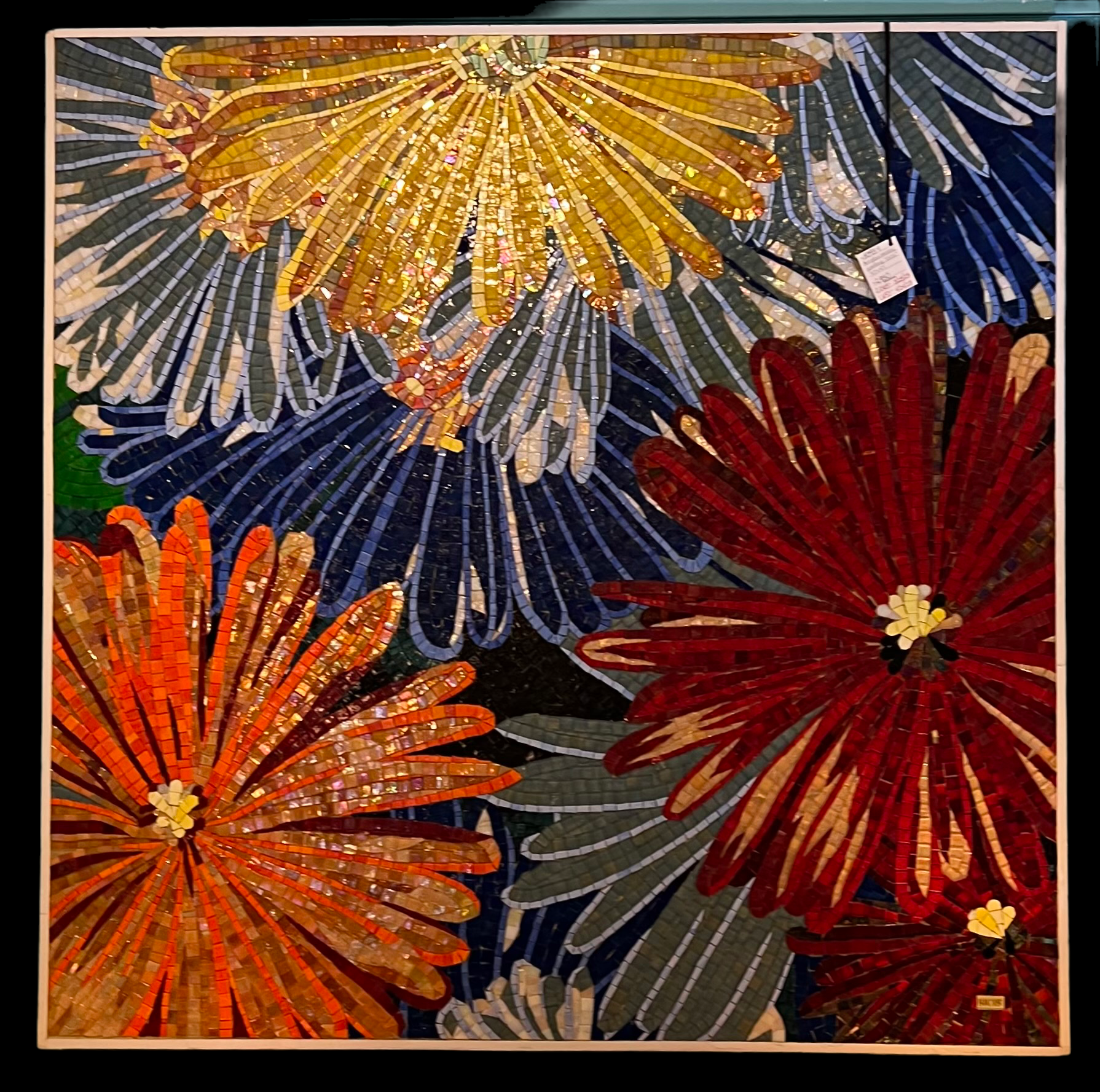 SICIS Art Glass Mosaic Floral Painting