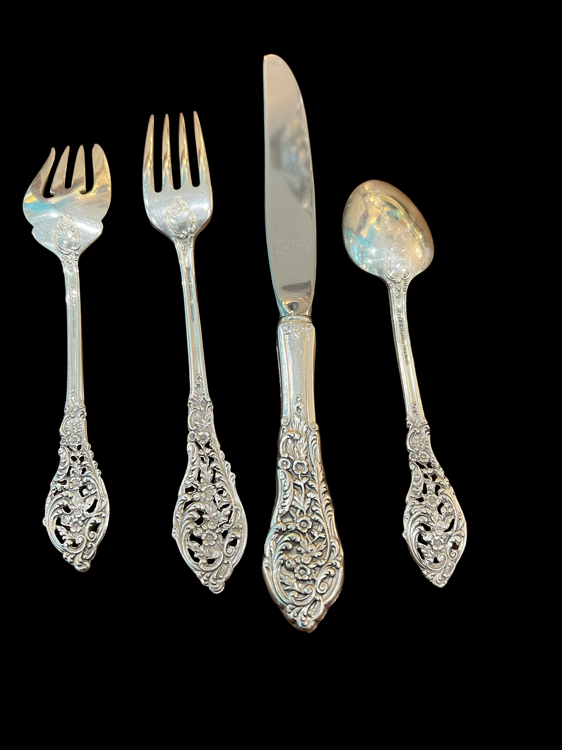 Reed and Barton Florentine Lace Sterling Flatware Set