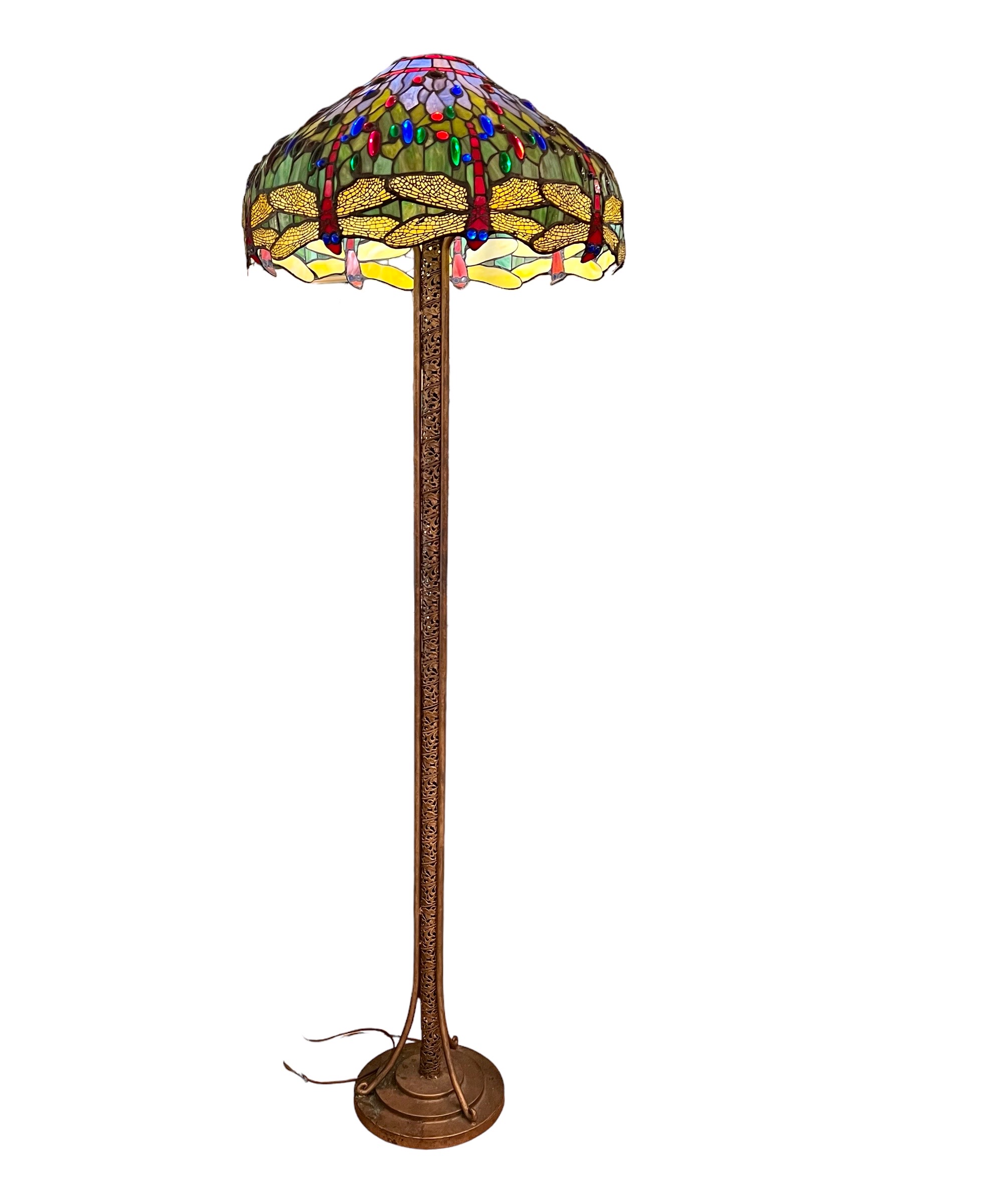 Tiffany Style Dragonfly Stained Glass Shade Floor Lamp