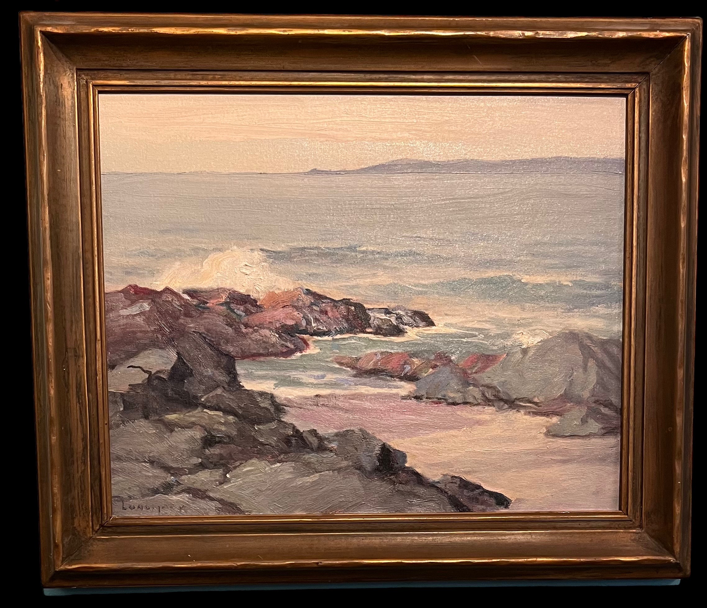 Leon Lundmark Monterey Bay Oil Painting