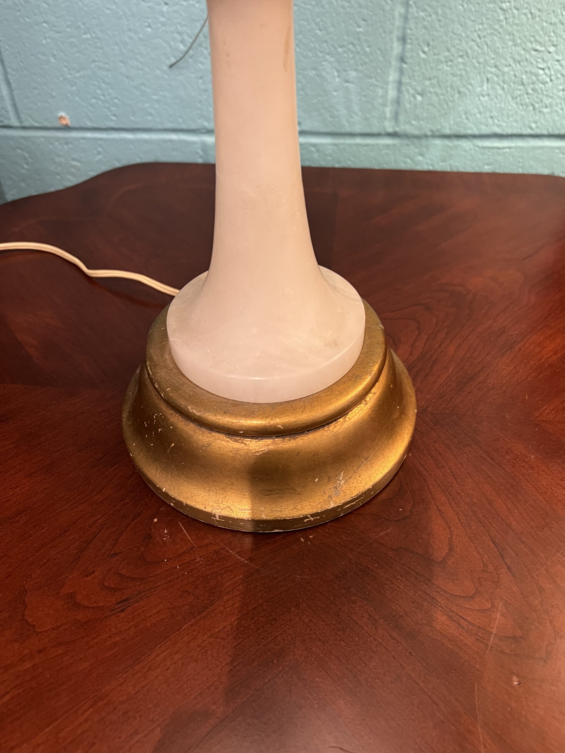 Italian Gold Tole Alabaster Lamp