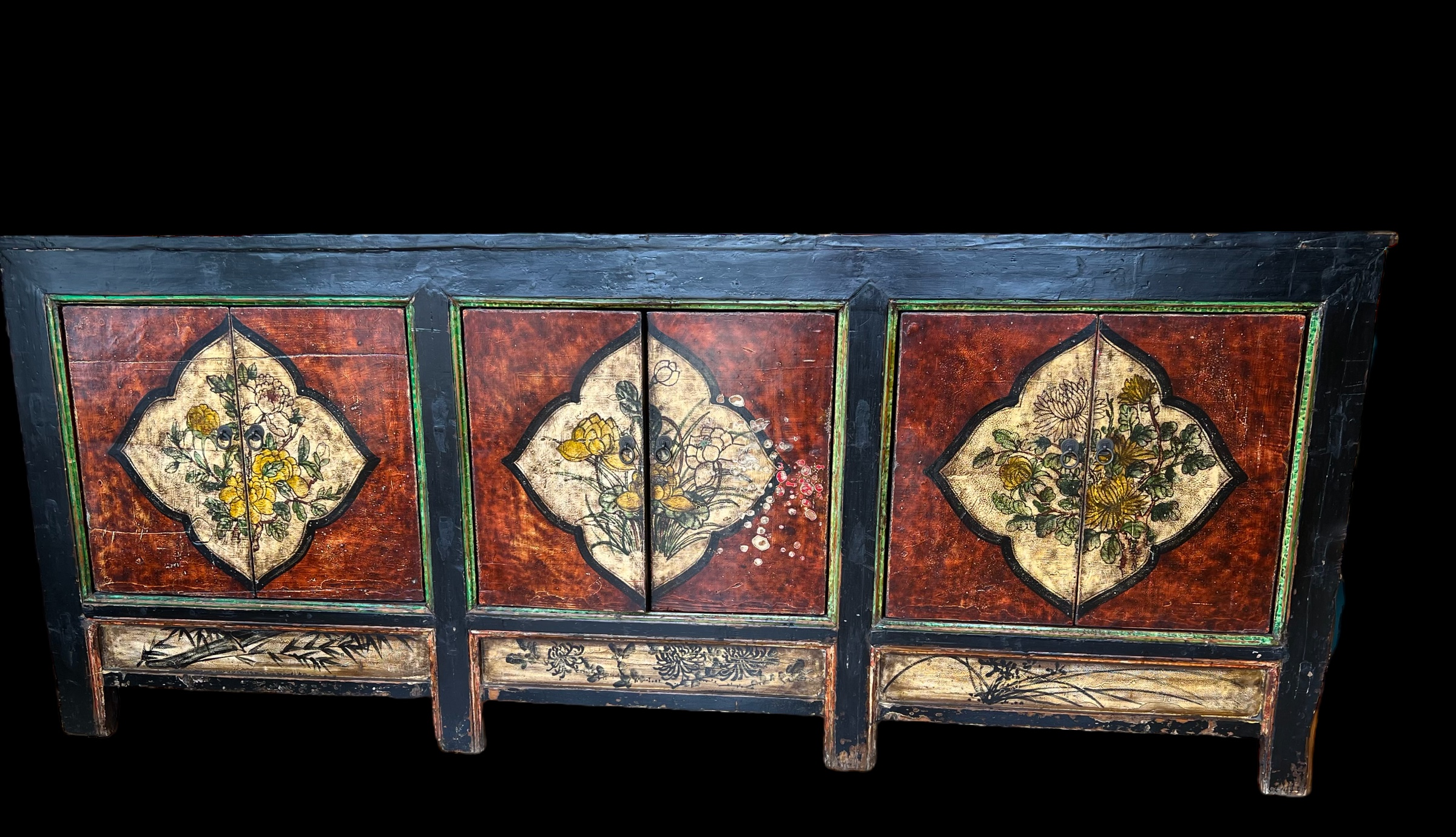 Chinese Rustic Painted Country Console