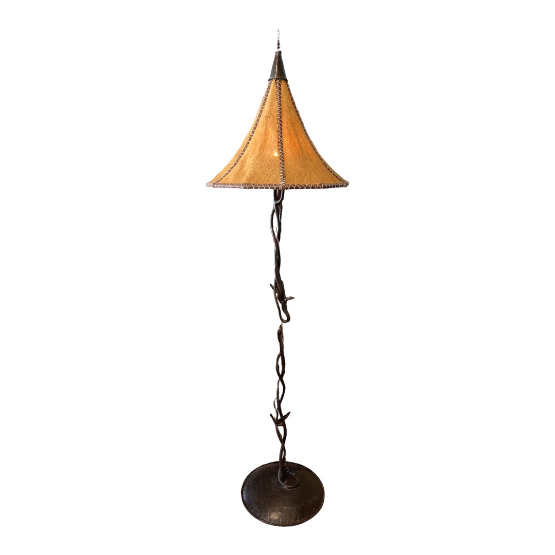 Wrought Iron Floor Lamp Pair