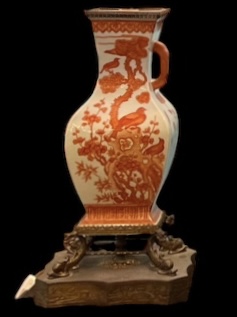 Orange Floral Lamps Chinese Porcelain