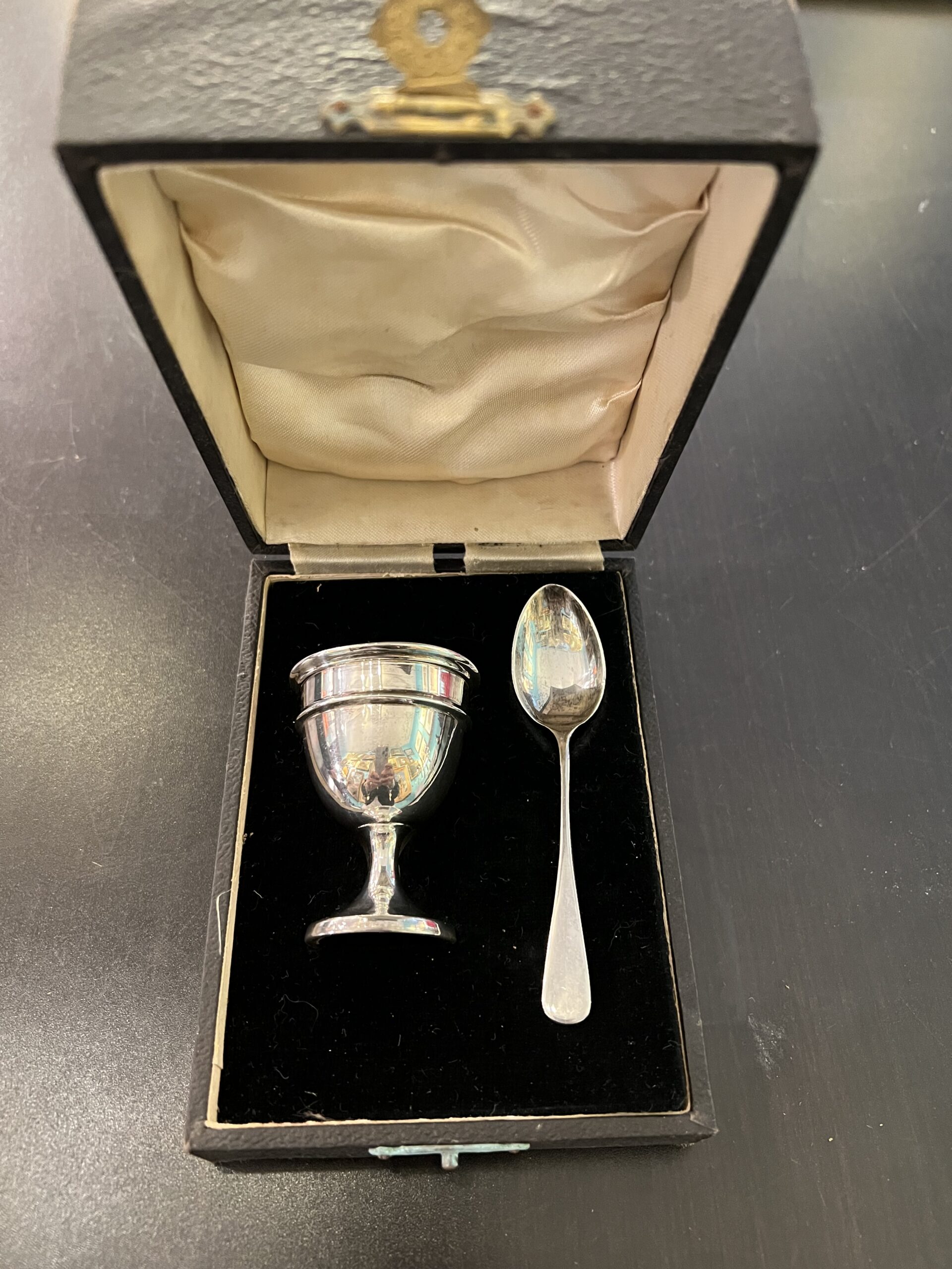 Antique English Sterling Egg Cup Set