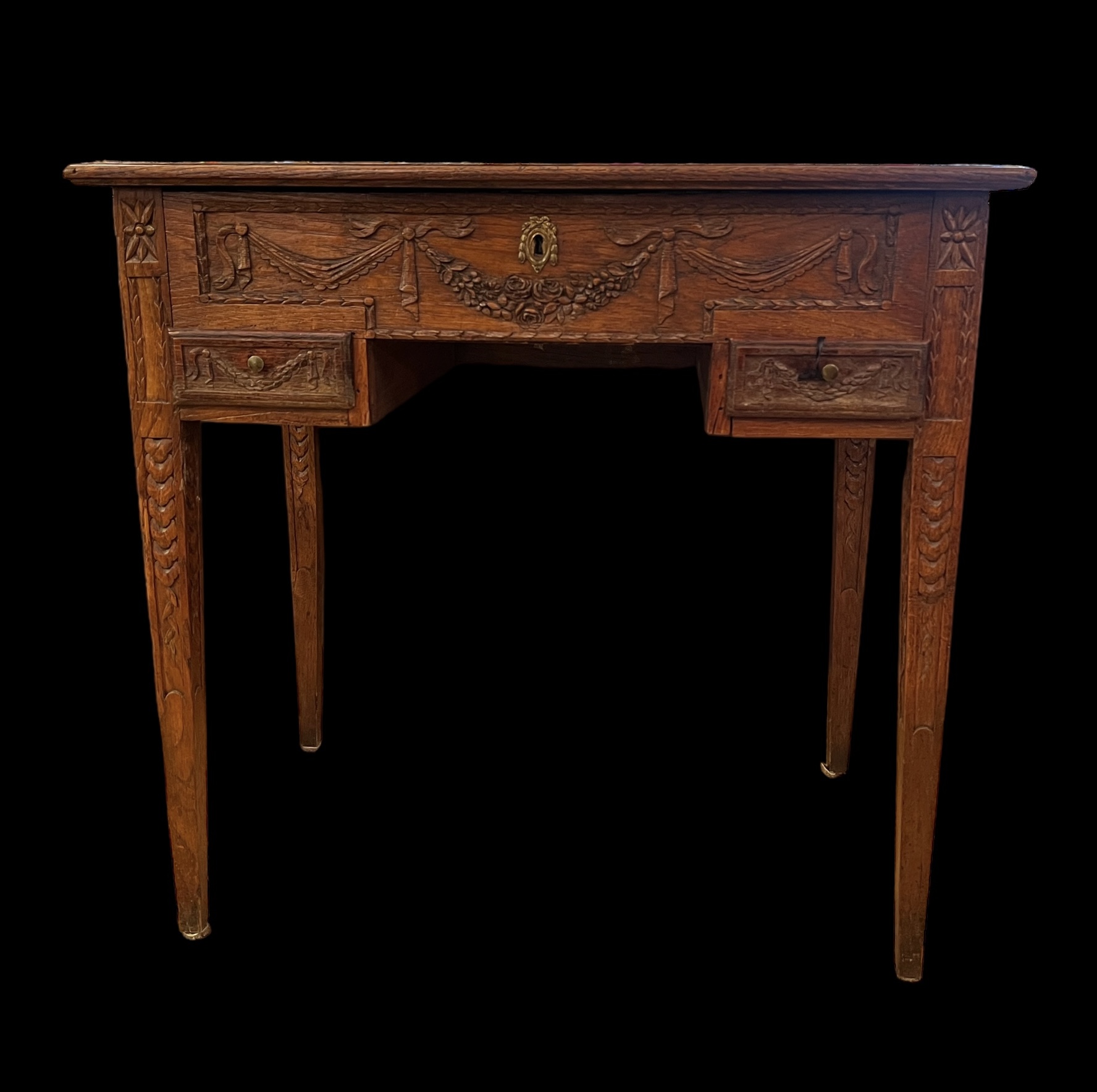 European Antique Oak Vanity Table