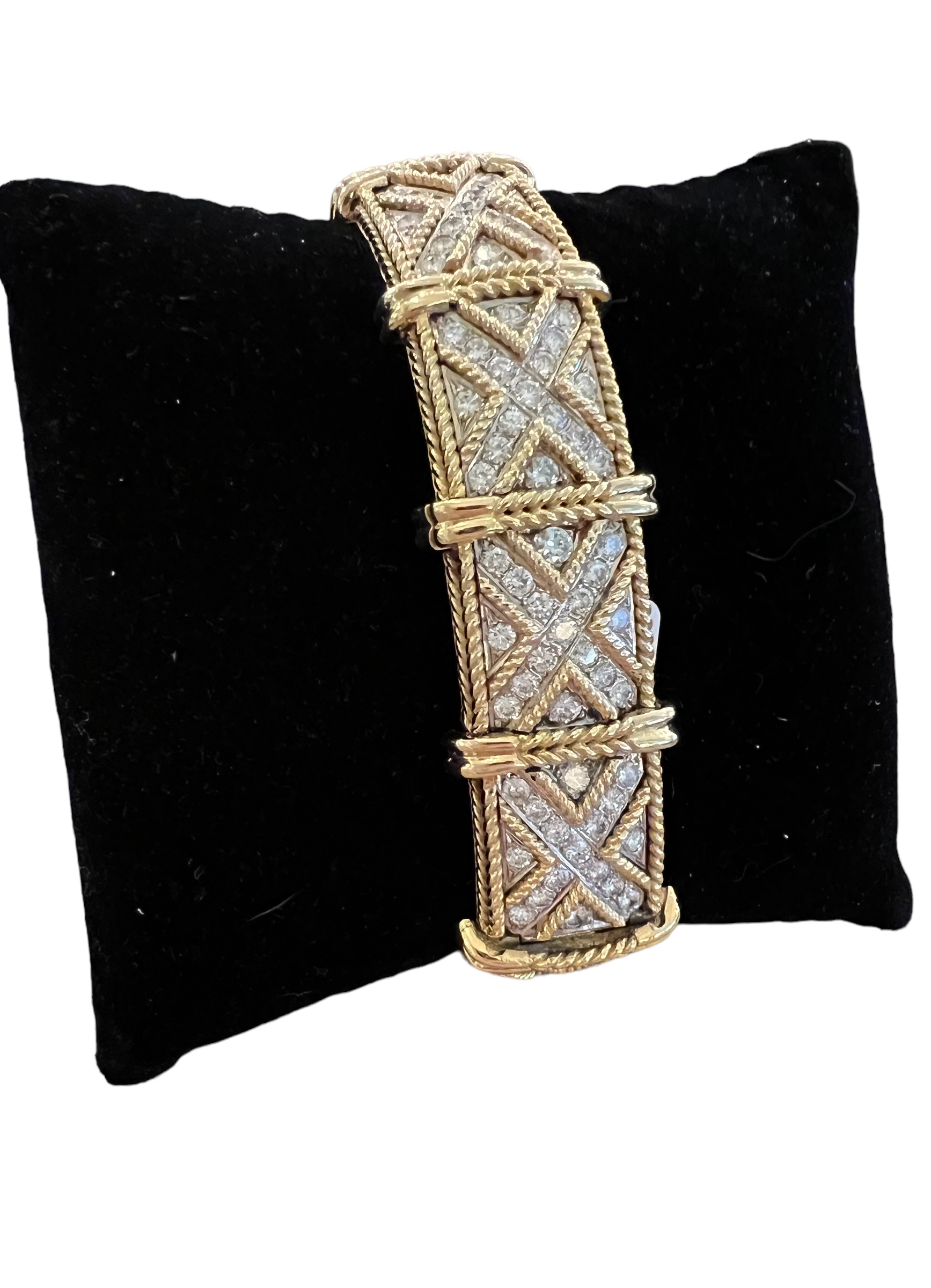 18k Diamond Gold X Bracelet