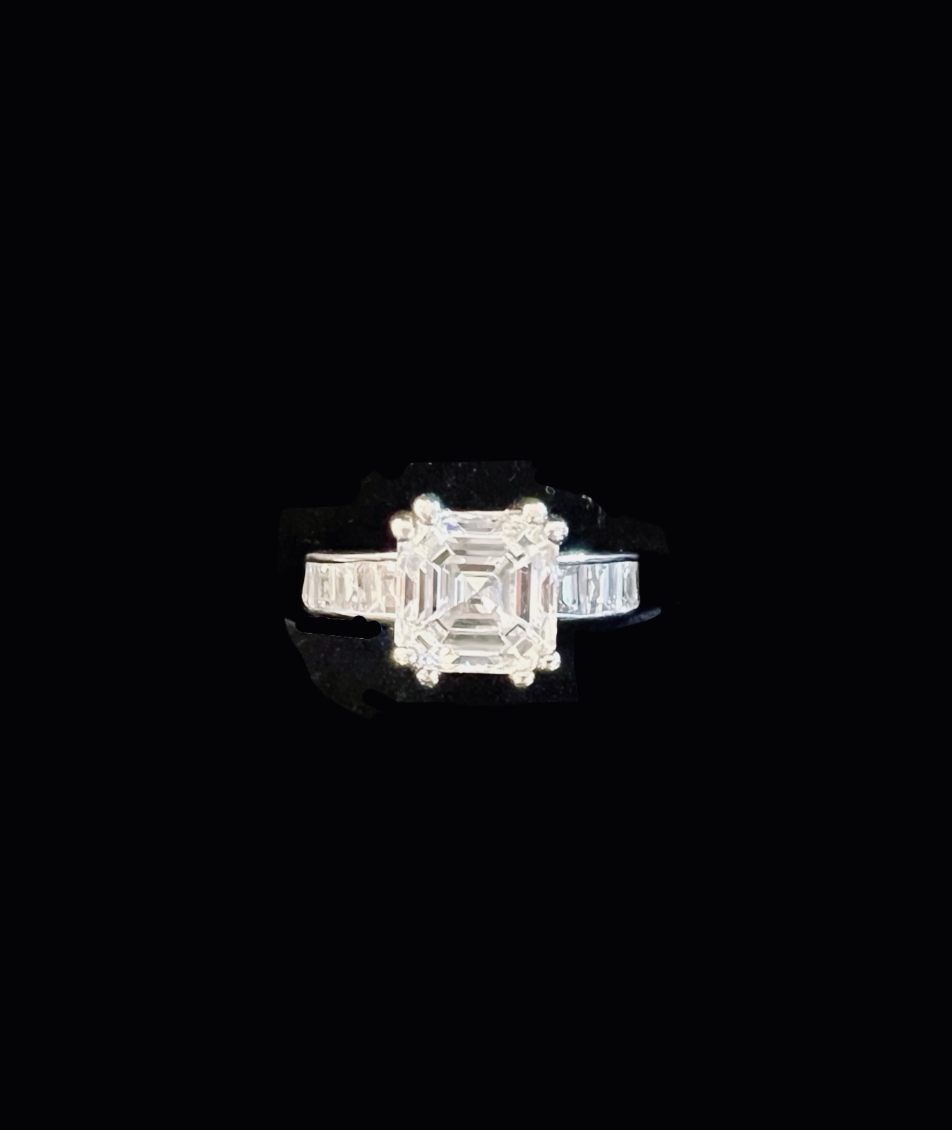 Asscher Cut Platinum Engagement Ring