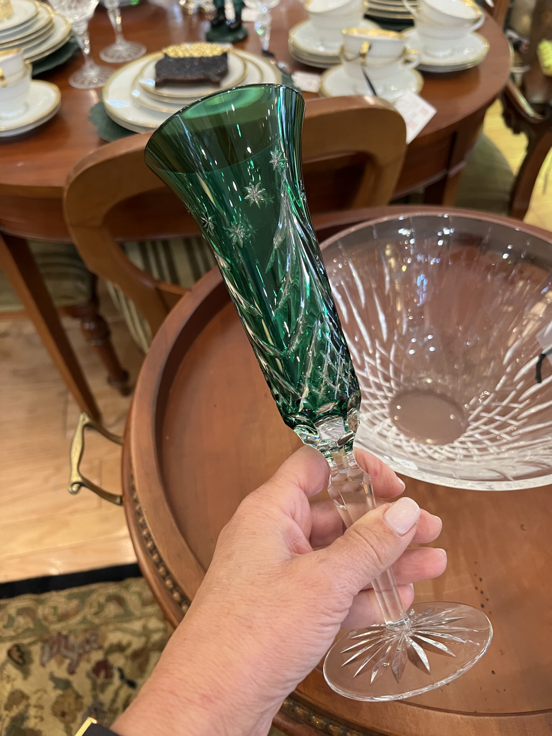 Waterford Emerald Champagne Flutes