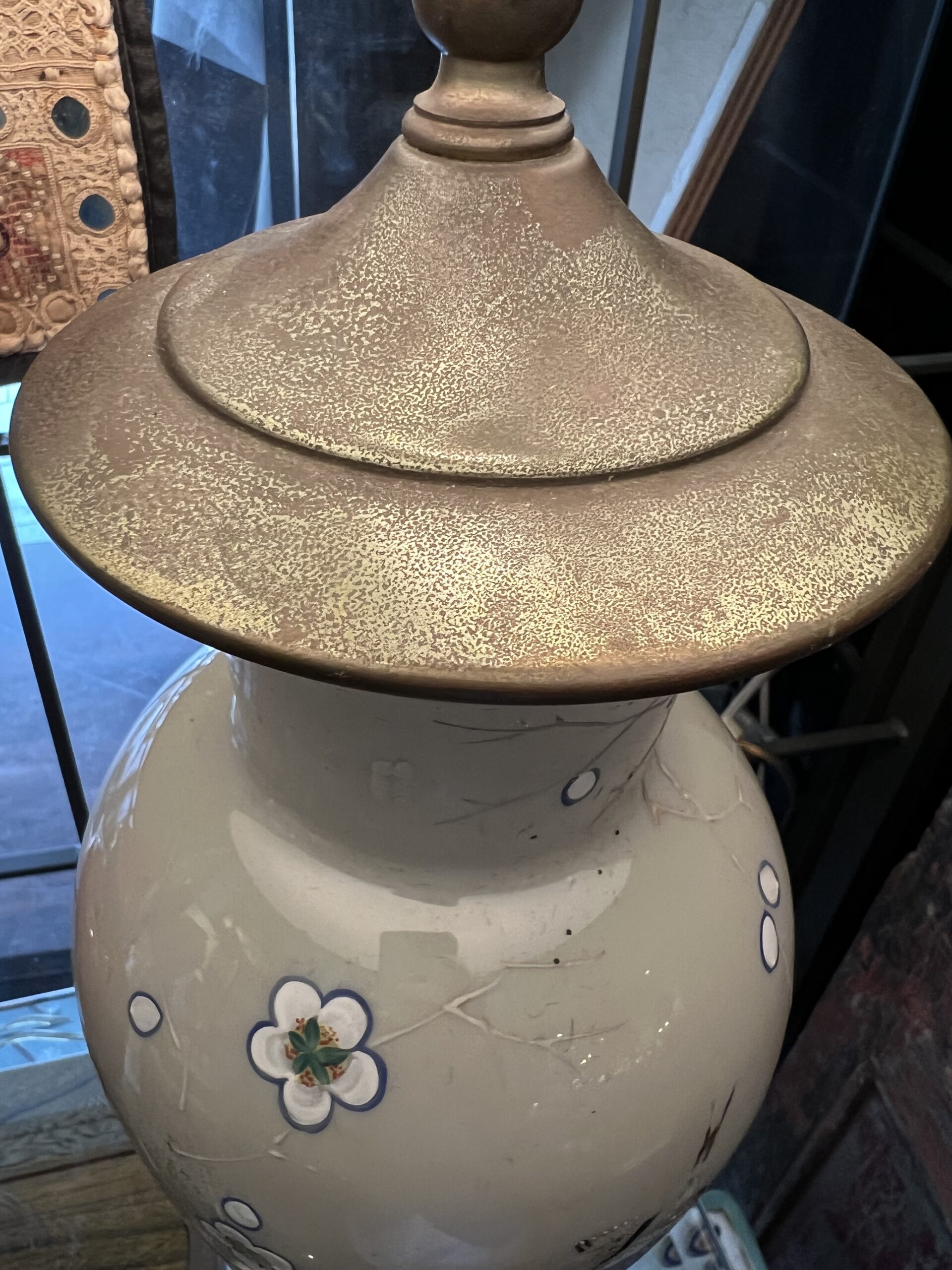 Opaline Taupe Glass Lamp