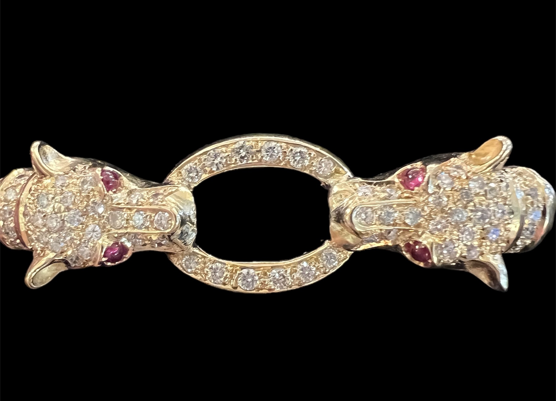 Panther Diamond Gold Bangle Bracelet
