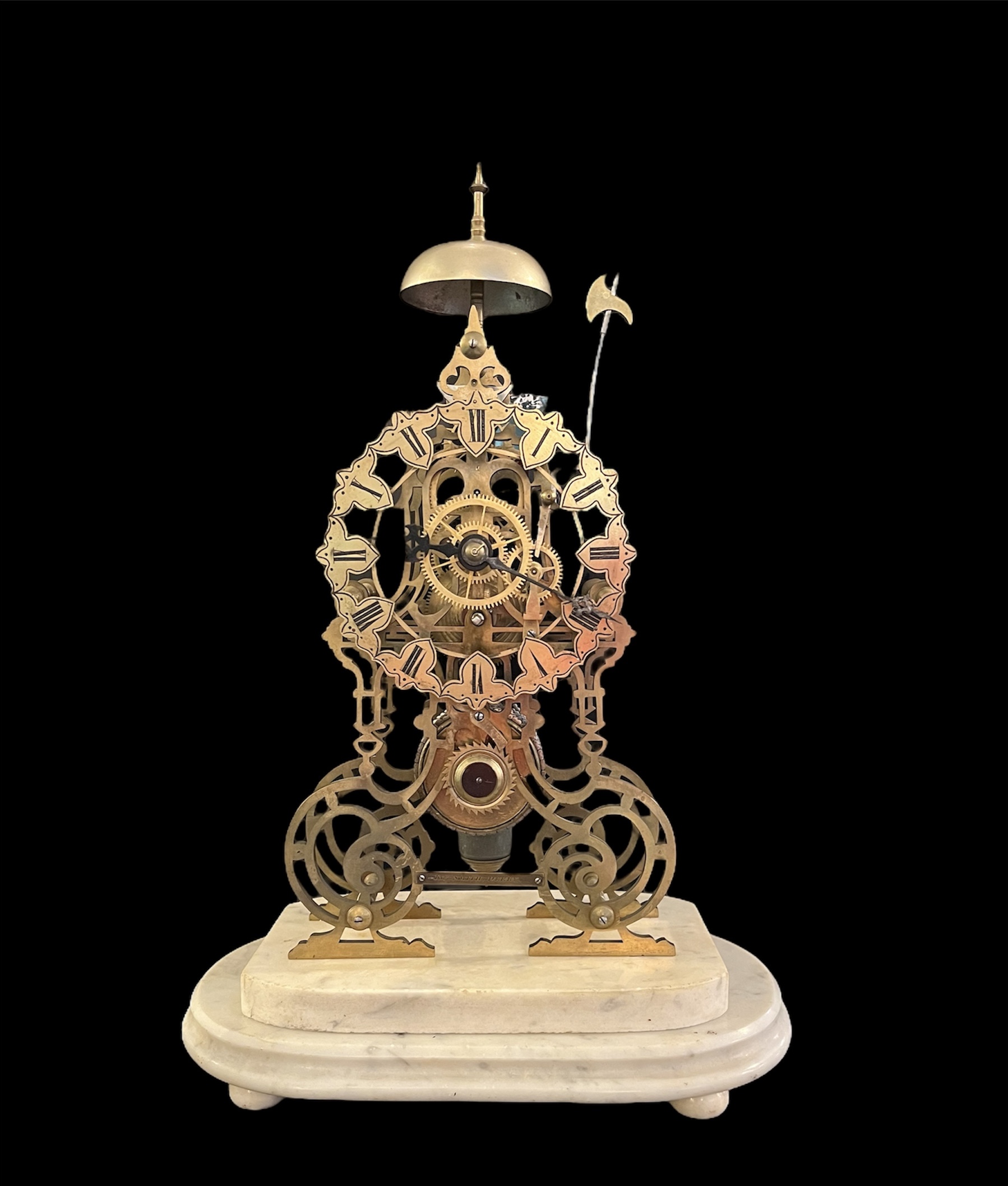 Antique Brass Skeleton Clock