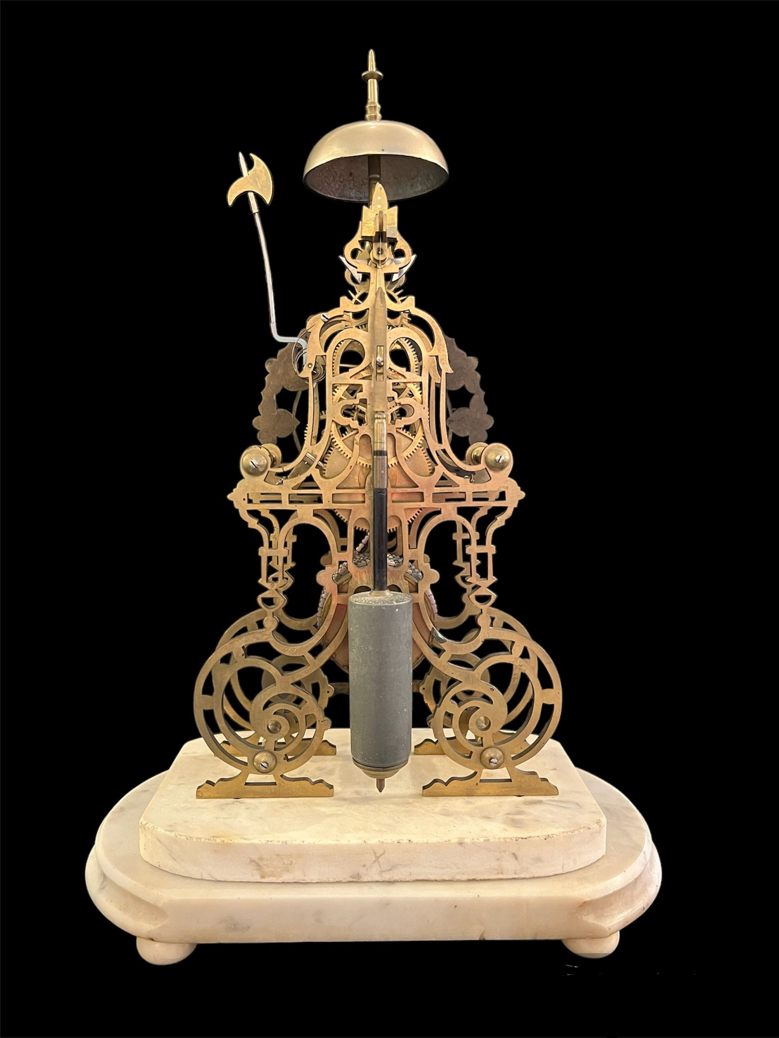 Antique Brass Skeleton Clock