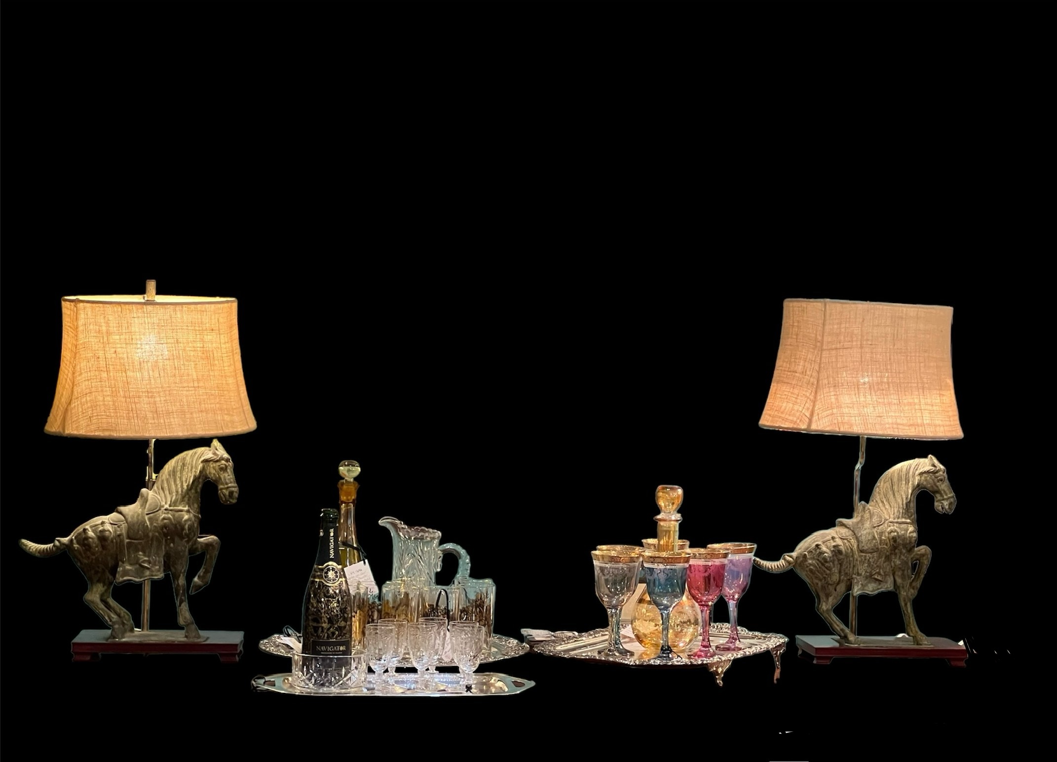 Chinese Tang Horse Lamps