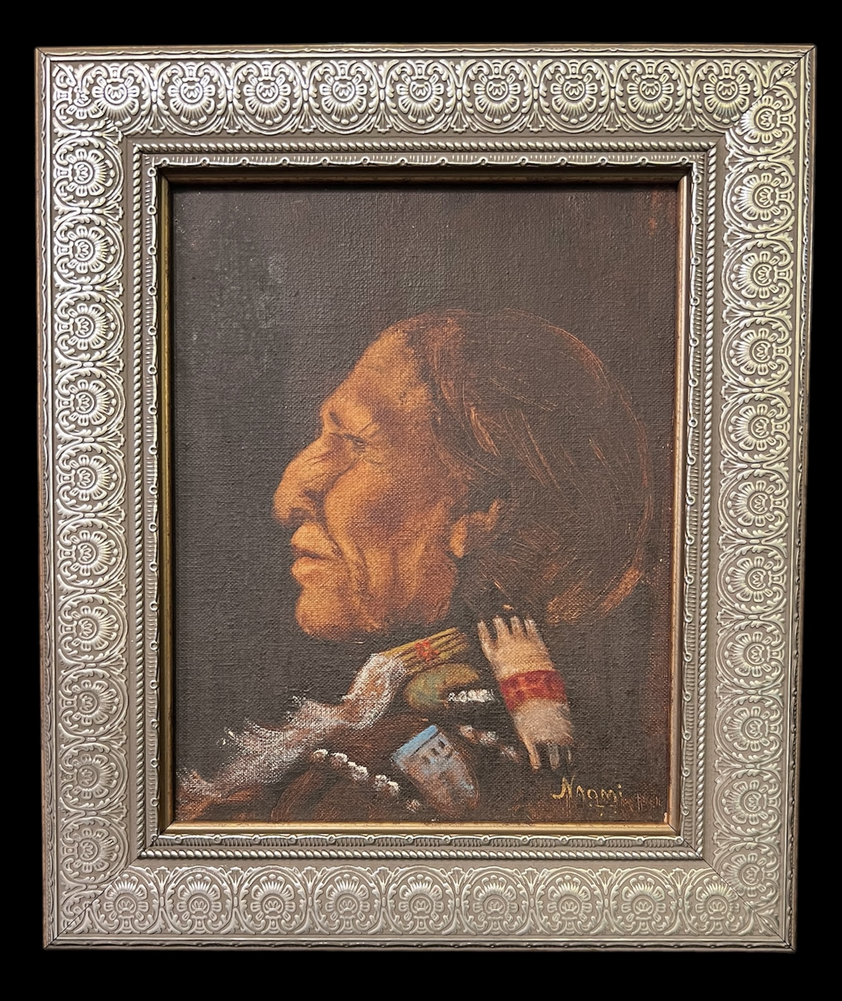 Native American Portrait in Oil