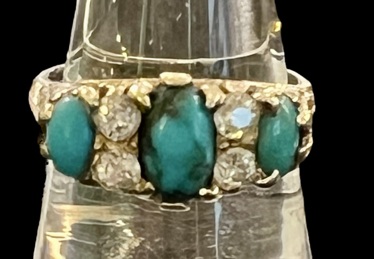 Vintage Turquoise Diamond Ring